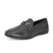 Men Premium Leather Black Slip-On Formal Shoes (Massage-33-Black)