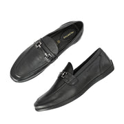 Men Premium Leather Black Slip-On Formal Shoes (Massage-33-Black)