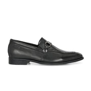 Men Premium Leather Classic Loafers (REGAL-10-BLACK)