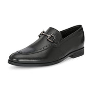 Men Premium Leather Classic Loafers (REGAL-10-BLACK)