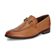 Men Premium Leather Classic Loafers (REGAL-10-TAN)
