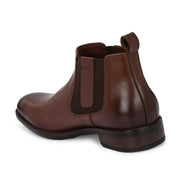Men Premium Leather Ankle Chelsea Boot (Royale-80-Brown)