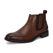 Men Premium Leather Ankle Chelsea Boot (Royale-80-Brown)