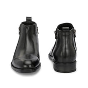 Men Premium Leather Ankle Side Zipper Boot (Royale-81-Black)