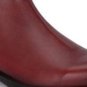 Men Premium Leather Ankle Side Zipper Boot (Royale-81-Bordo)
