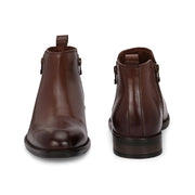Men Premium Leather Ankle Side Zipper Boot (Royale-81-Brown)