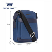 West Port Urban Messenger Crossbody Sling Bag – Smart & Handsfree (URBANMESSENGER-NAVY)