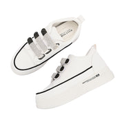 Women Crystal Embellished Velcro Straps Platform Sneakers (W-ATF-25-WHITE)