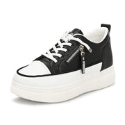 Women Chunky Lace-Up Sneakers (W-ATF-26-BLACK)