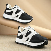 Women Chunky Lace-Up Sneakers (W-ATF-27-BLACK)