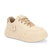 Women Chunky Lace-Up Sneakers (W-ATF-29-OFFWHITE-BEIGE)