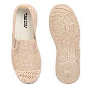 Women Lace Slip On Casual Sneakers (W-ATF-30-BEIGE)