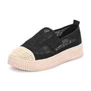 Women Lace Slip On Casual Sneakers (W-ATF-30-BLACK)