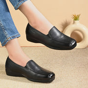 Women Premium Leather Slip On Formal Shoes (W-Comfina-10-Black)