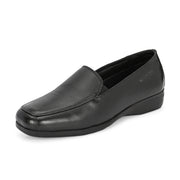 Women Premium Leather Slip On Formal Shoes (W-Comfina-10-Black)