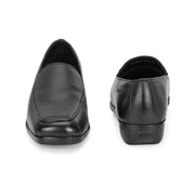 Women Premium Leather Slip On Formal Shoes (W-Comfina-10-Black)