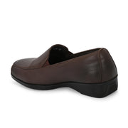 Women Premium Leather Slip On Formal Shoes (W-Comfina-10-Brown)