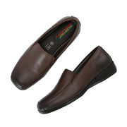 Women Premium Leather Slip On Formal Shoes (W-Comfina-10-Brown)