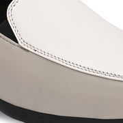 Women Premium Leather Slip On Loafers (W-Comfina-10-Grey-White)