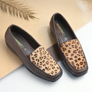 Women Premium Leather Slip On Loafers (W-Comfina-15-Brown)