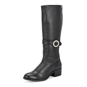 Women Premium Leather Zipper Boots (W-DreamGirl-99-Black)