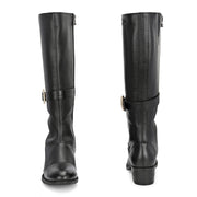 Women Premium Leather Zipper Boots (W-DreamGirl-99-Black)