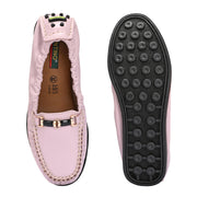 Women Premium Leather Pink Formal Slip On Flexible Loafer (W-Flexy-08-Pink)