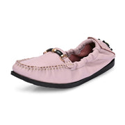 Women Premium Leather Pink Formal Slip On Flexible Loafer (W-Flexy-08-Pink)