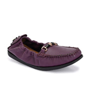 Women Premium Leather Purple Formal Slip On Flexible Loafer (W-Flexy-08-Purple)