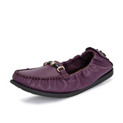 Women Premium Leather Purple Formal Slip On Flexible Loafer (W-Flexy-08-Purple)