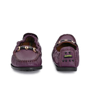 Women Premium Leather Purple Formal Slip On Flexible Loafer (W-Flexy-08-Purple)