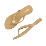 Women Slip-On Thong Flats (W-KE-01-BEIGE)