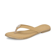 Women Slip-On Thong Flats (W-KE-01-BEIGE)