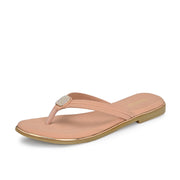 Women Slip-On Thong Flats (W-KE-01-PEACH)