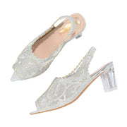 Women Silver Partywear Sandals (W-KI-01-SILVER)