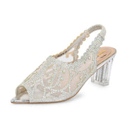 Women Silver Partywear Sandals (W-KI-01-SILVER)