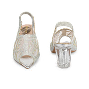 Women Silver Partywear Sandals (W-KI-01-SILVER)
