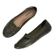Women Premium Leather Loafer (W-MT-02-Olive)