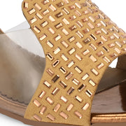 Women Embellished Transparent Strap Block Heels (W-MT-06-ANTIQUE)