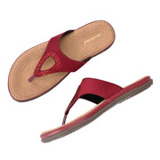 Women Slip-On Toe Post Thong Flats (W-MT-11-CHERRY)