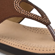 Women Slip-On Toe Post Thong Flats (W-MT-11-COPPER)