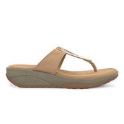 Women Beige Wedge Comfort Sandals (W-MT-52-BEIGE)