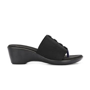 Women Wedge Slide Sandals (W-RST-035B-BLACK)