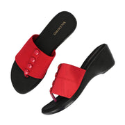 Women Wedge Slide Sandals (W-RST-035B-MEHROON)