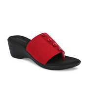 Women Wedge Slide Sandals (W-RST-035B-MEHROON)