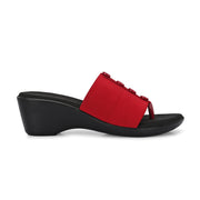 Women Wedge Slide Sandals (W-RST-035B-MEHROON)