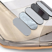 Women Transparent Slip-on Block Heel (W-RST-054-GUNMETAL)