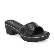 Women Block Heel Slip-On Sandals (W-RST-057A-BLACK)