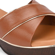 Women Block Heel Slip-On Sandals (W-RST-057A-TAN)