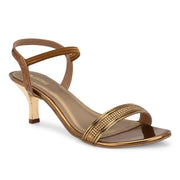 Women Party Wear Heels with Stone Work (W-RST-073-ANTIQUE)